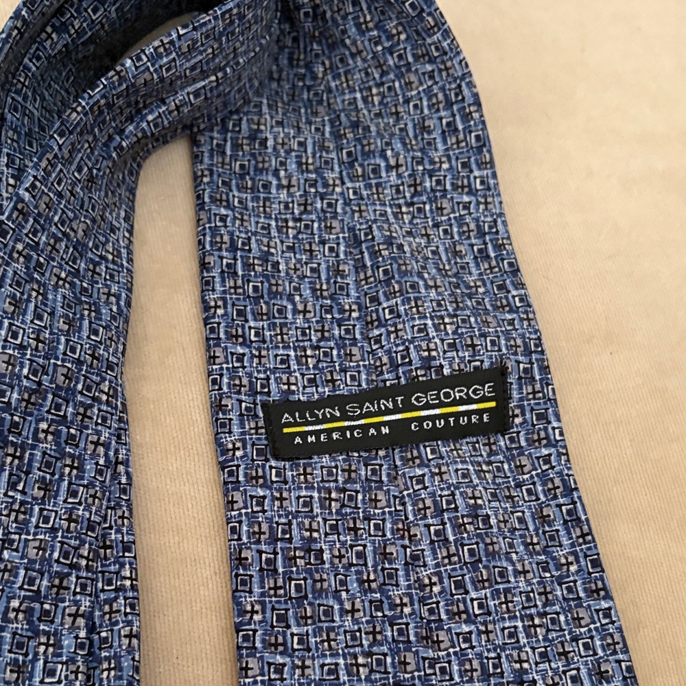 Men's Blue‎ Patterned Tie - Picture 2 of 2
